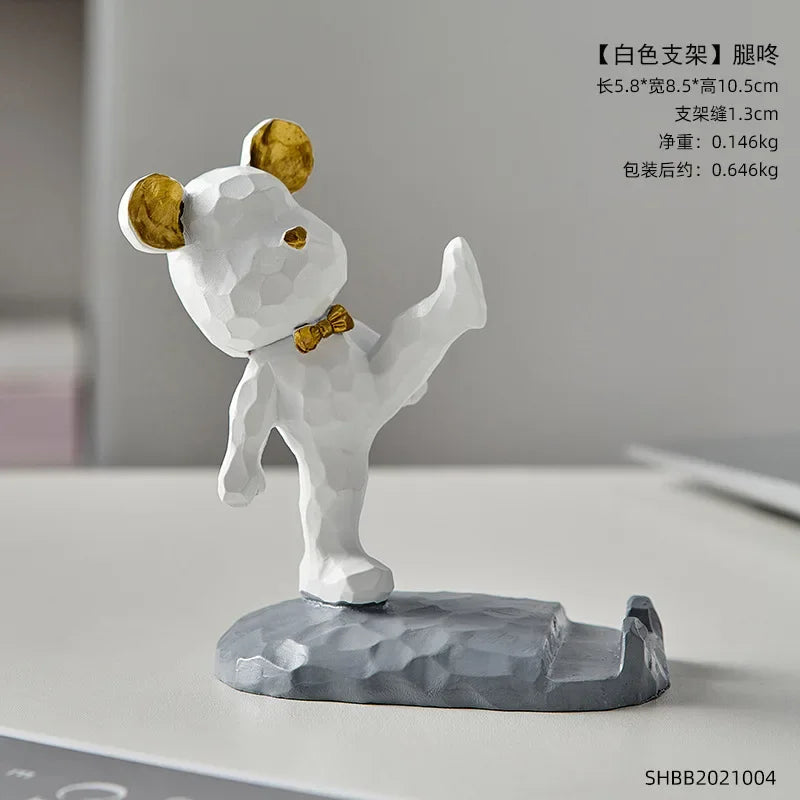 Home Decoration Bear Phone Holder – Cute Desk Accessory & Gaming Setup Decor